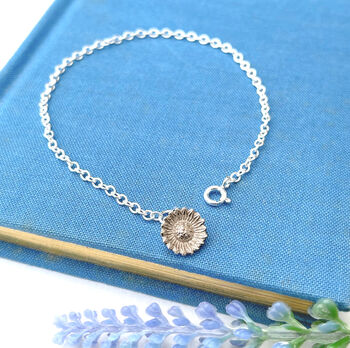 Sterling Silver Mini Sunflower Bracelet, 3 of 9