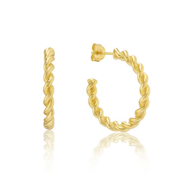 Alhambra Large Gold Plated Hoop Earrings, 4 of 4