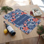 Personalised Christmas Red Floral Wallpaper Tea Towel, thumbnail 3 of 6