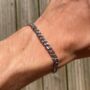 Personalised Name, Date, Symbols Cuban Link Chain Bracelet, Curb Chain, thumbnail 5 of 10