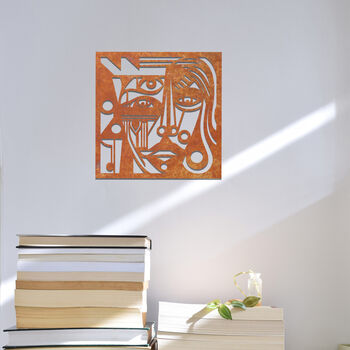 Metal Wall Art Picasso Inspired Abstract Womans Face, 7 of 12