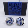 Liberty Cufflinks In Navy Strawberry Thief, thumbnail 1 of 2