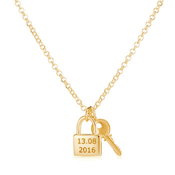 Personalised Love Locked Padlock And Key Necklace, 4 of 6