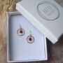 Garnet Filled Gold Earrings, thumbnail 3 of 4