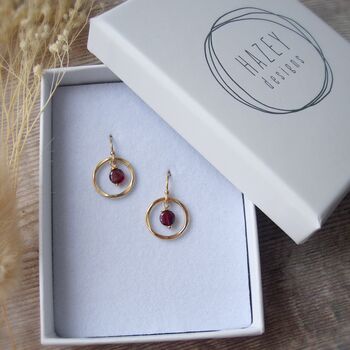 Garnet Filled Gold Earrings, 3 of 4