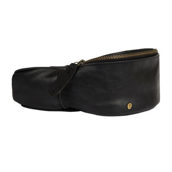 Personalised Leather Bum Bag In Ebony Black, 4 of 6