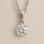 Personalised Sterling Silver Moissanite Diamond Solitaire Necklace, thumbnail 1 of 9