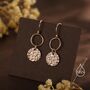 Sterling Silver Hammered Disks And Circle Dangle Drop Earrings, thumbnail 3 of 11