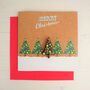 Christmas Card With Handmade Glass Tree Brooch, thumbnail 3 of 5