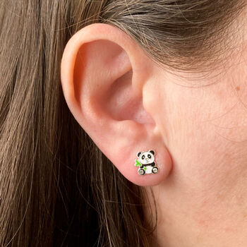 Sterling Silver Panda Earrings In A Gift Tin, 4 of 12