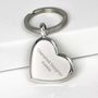 Silver Key Ring Heart Design, thumbnail 7 of 7
