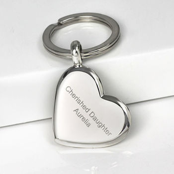 Silver Key Ring Heart Design, 7 of 7