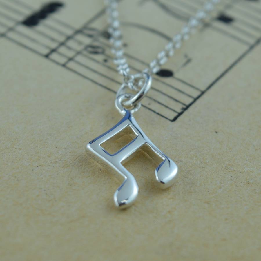 Personalised Silver Music Note Stud Earrings By Lily Charmed Lily Charmed Silver Music Note Necklace