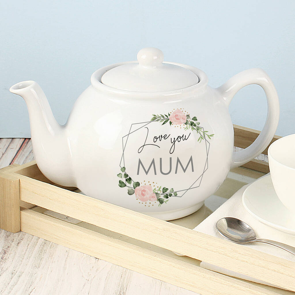 Personalised Love You Mum Teapot Gift By Sassy Bloom As seen on TV