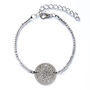 Silver Plated Fiigree Disc And Champagne Bead Bracelet, thumbnail 1 of 4