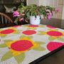 Vibrant Pink Patchwork Table Runner With Bumblebees, thumbnail 5 of 8