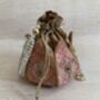Pink Handcrafted Raw Silk Potli Bag/Wrist Bag, thumbnail 3 of 4