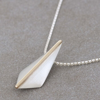 Kite Pendant In Sterling Silver With 9ct Gold Accent, 5 of 8