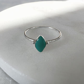 Turquoise Marquise Detail Sterling Silver Ring, 5 of 6