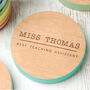 Personalised Wooden Drinks Coaster For Teachers, thumbnail 2 of 12