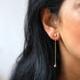 Pearl Drop Chain Earrings, thumbnail 1 of 3