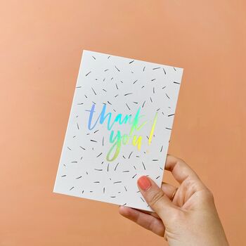 Thank You Calligraphy Card With Confetti Envelope, 4 of 5