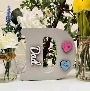 Personalised Dad's Father's Day D Letter Grey Gift, 2 of 5