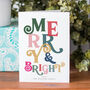 Personalised 'Merry And Bright' Christmas Card Pack, thumbnail 1 of 4