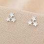 Sterling Silver Three Star Cluster Stud Earrings, thumbnail 1 of 8