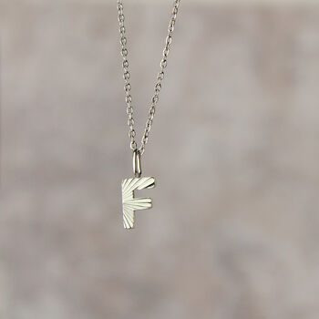 Art Deco Initial Necklace In Silver, Gold Or Rose Gold Colour, 8 of 12