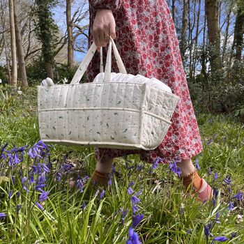 Linen Leaf Nappy Caddy New Baby Gift Hamper, 4 of 12