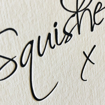 'Birthday Squishes' Script Style Letterpress Card, 2 of 2