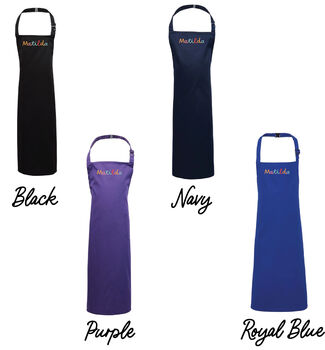 Swirly Rainbow Matching Siblings Personalised Apron Set, 3 of 3