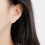 Sterling Silver Heart Outline Stud Earrings, thumbnail 2 of 6