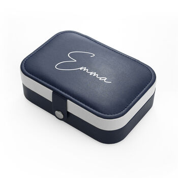 Personalised Midnight Blue Jewellery Case, 6 of 6