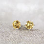 Yellow Citrine Stud Earrings In Silver Or Gold, thumbnail 2 of 11