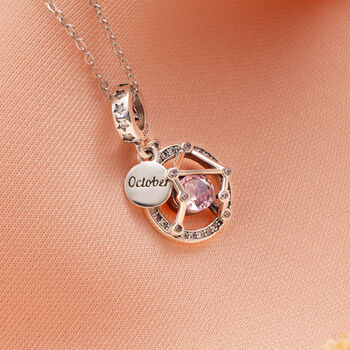 Libra Zodiac Necklace October Sterling Silver Birthstone, 2 of 6