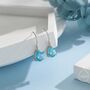 Sterling Silver Aquamarine Blue Cz Droplet Drop Earrings, thumbnail 1 of 12