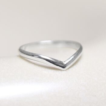 Sterling Silver Wishbone Midi Ring, 4 of 6