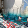 Rippled Aquamarine Ombré Water Glasses Set Of Six, thumbnail 1 of 4