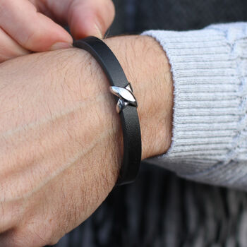 Men's Personalised Leather Infinity Bead Bracelet, 2 of 5