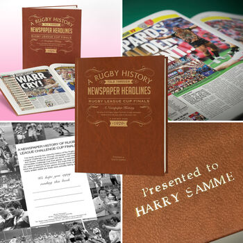 Rugby League Cup Personalised Gift Newspaper Book, 7 of 12