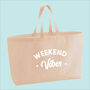 Weekend Vibes Premium Canvas Oversized Tote Bag, thumbnail 2 of 7