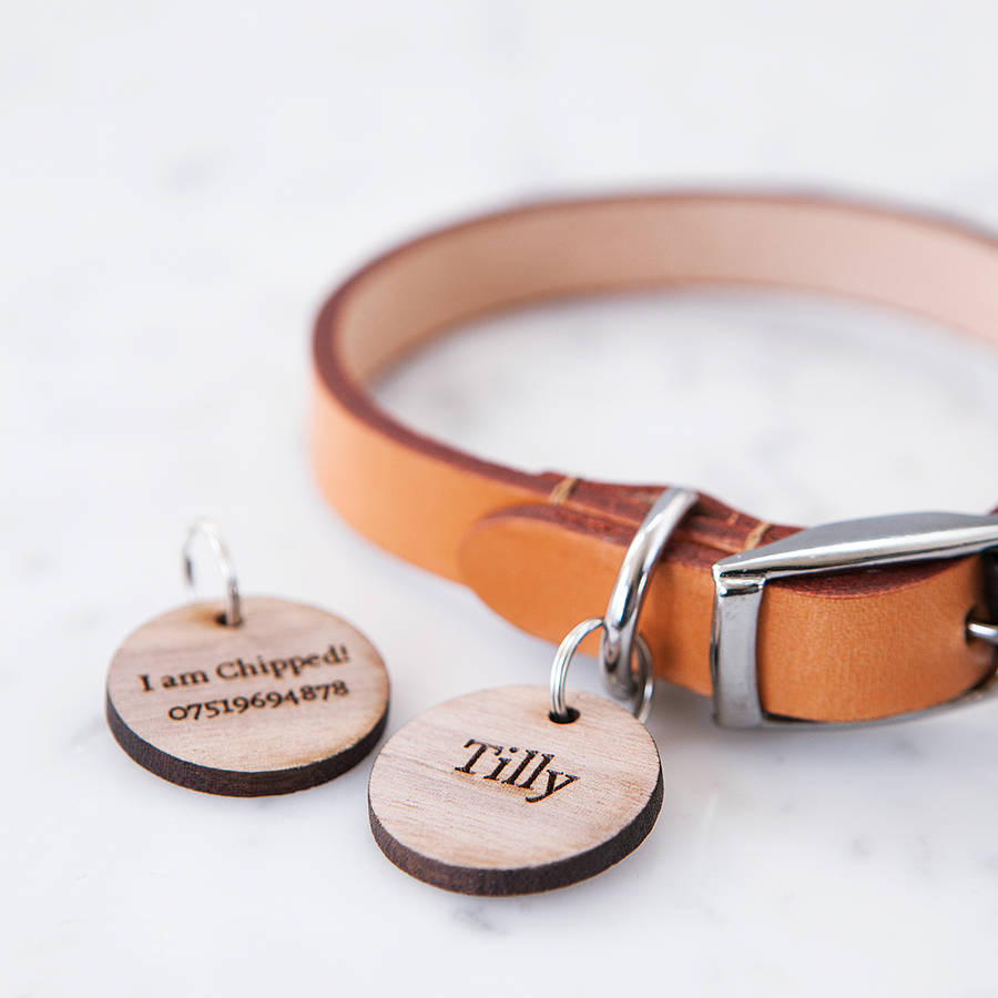 personalised wooden pet tag by clouds and currents | notonthehighstreet.com