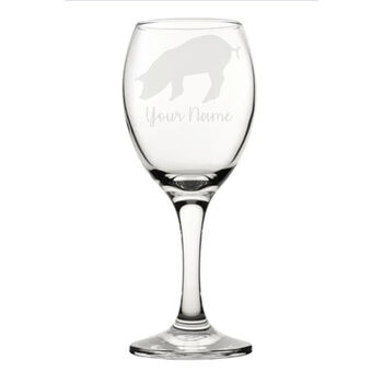 Personalised Pig Engraved Glass, 4 of 6