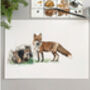 Personalised Woodland Animals Watercolour Print, thumbnail 3 of 8
