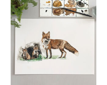 Personalised Woodland Animals Watercolour Print, 3 of 8