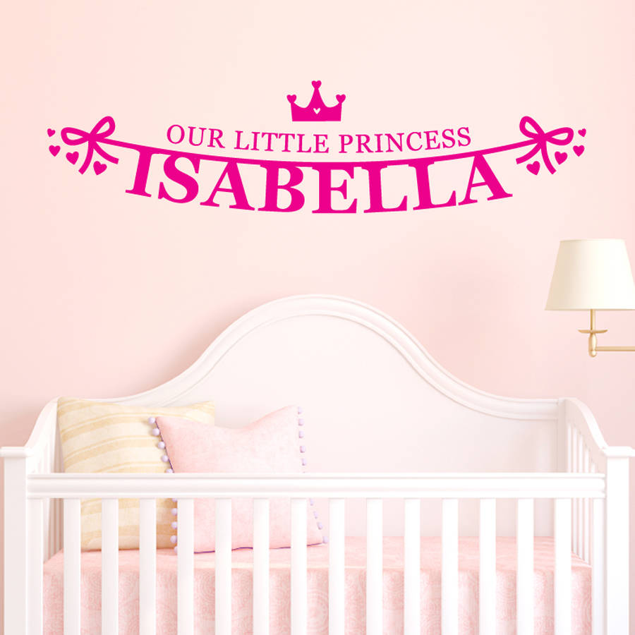 personalised our little princess wall sticker by megan claire
