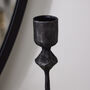 Tall Black Iron Candlestick, thumbnail 3 of 4