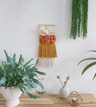 Neutral And Colour Pop Small Woven Wall Hanging, 2 of 4